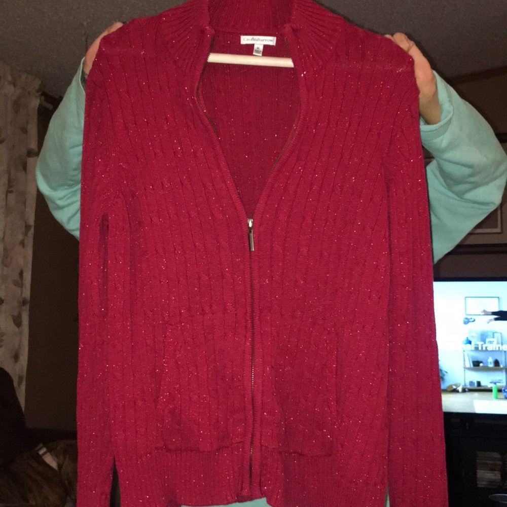 Red with shimmer sweater!